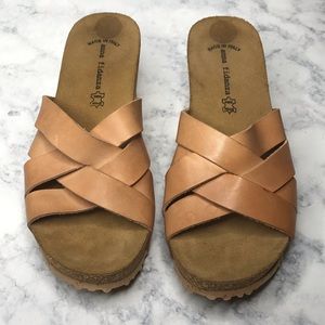 Anna Fidanza Tan Wedge Sandals